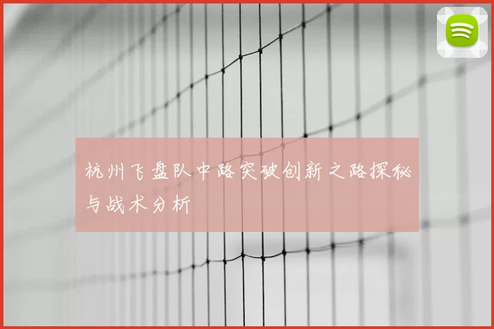 杭州飞盘队中路突破创新之路探秘与战术分析